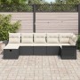 Conjunto de sofá de jardín 7 pcs Negro y crema ratán sintético en Sofás de exterior | Comprar online en Foru.es