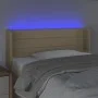 Cream fabric headboard with LED 83x16x78/88 cm by vidaXL, Headboards and footboards - Ref: Foro24-3123355, Price: 48,21 €, Di...
