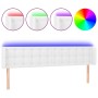 Cabecero con LED cuero sintético blanco 203x16x78/88 cm de vidaXL, Cabeceros y pies de cama - Ref: Foro24-3123345, Precio: 79...