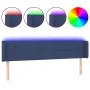 Blue fabric headboard with LED 183x16x78/88 cm by vidaXL, Headboards and footboards - Ref: Foro24-3123256, Price: 71,31 €, Di...