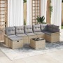 Conjunto de sofá de jardín con cojín 8 pcs Beige y Gris Claro en Sofás de exterior | Comprar online en Foru.es