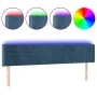 Dark blue velvet headboard with LED 203x16x78/88 cm by vidaXL, Headboards and footboards - Ref: Foro24-3123306, Price: 89,23 ...