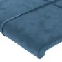 Dark blue velvet headboard with LED 203x16x78/88 cm by vidaXL, Headboards and footboards - Ref: Foro24-3123306, Price: 89,23 ...