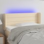 Cabecero con LED de tela crema 103x16x78/88 cm de vidaXL, Cabeceros y pies de cama - Ref: Foro24-3123371, Precio: 54,47 €, De...