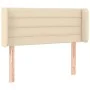 Cream fabric headboard with LED 103x16x78/88 cm by vidaXL, Headboards and footboards - Ref: Foro24-3123371, Price: 54,72 €, D...