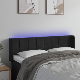 Cabecero con LED de terciopelo negro 147x16x78/88 cm de vidaXL, Cabeceros y pies de cama - Ref: Foro24-3123286, Precio: 66,09...