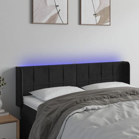Cabecero con LED de terciopelo negro 147x16x78/88 cm de vidaXL, Cabeceros y pies de cama - Ref: Foro24-3123286, Precio: 66,09...