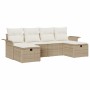 Conjunto de sofá de jardín 6 pcs Beige y Crema ratán sintético en Sofás de exterior | Comprar online en Foru.es