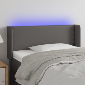 Cabecero con LED cuero sintético gris 93x16x78/88 cm de vidaXL, Cabeceros y pies de cama - Ref: Foro24-3123178, Precio: 51,72...