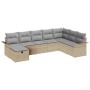 Conjunto de sofá de jardín con cojín 8 pcs Beige y Gris Claro en Sofás de exterior | Comprar online en Foru.es