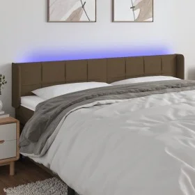 Dark brown fabric headboard with LED 183x16x78/88 cm by vidaXL, Headboards and footboards - Ref: Foro24-3123253, Price: 76,61...