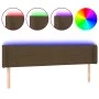 Cabecero con LED de tela marrón oscuro 183x16x78/88 cm de vidaXL, Cabeceros y pies de cama - Ref: Foro24-3123253, Precio: 76,...