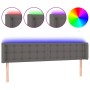 Cabecero con LED cuero sintético gris 203x16x78/88 cm de vidaXL, Cabeceros y pies de cama - Ref: Foro24-3123348, Precio: 84,3...