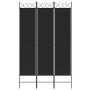 Biombo divisor de 3 paneles de tela negro 120x200 cm de vidaXL, Divisores de ambientes - Ref: Foro24-350149, Precio: 38,05 €,...
