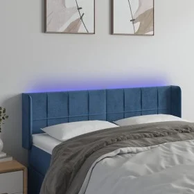 Dark blue velvet LED headboard 147x16x78/88 cm by vidaXL, Headboards and footboards - Ref: Foro24-3123288, Price: 76,67 €, Di...