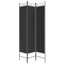 Biombo divisor de 3 paneles de tela negro 120x200 cm de vidaXL, Divisores de ambientes - Ref: Foro24-350149, Precio: 38,05 €,...