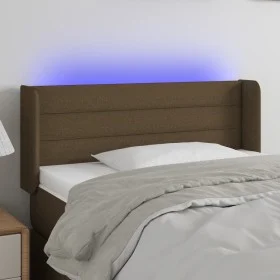 Cabecero con LED de tela marrón oscuro 83x16x78/88 cm de vidaXL, Cabeceros y pies de cama - Ref: Foro24-3123353, Precio: 46,0...