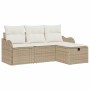 Conjunto de sofá de jardín 4 pcs Beige y Crema ratán sintético en Sofás de exterior | Comprar online en Foru.es