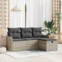Conjunto de sofá de jardín 4 pcs Gris Claro ratán sintético en Sofás de exterior | Comprar online en Foru.es