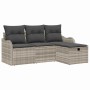 Conjunto de sofá de jardín 4 pcs Gris Claro ratán sintético en Sofás de exterior | Comprar online en Foru.es