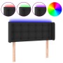 Cabecero con LED cuero sintético negro 83x16x78/88 cm de vidaXL, Cabeceros y pies de cama - Ref: Foro24-3123308, Precio: 44,8...