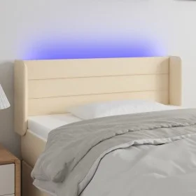 Kopfteil aus cremefarbenem Stoff mit LED 93x16x78/88 cm von vidaXL, Kopf- und Fußteile - Ref: Foro24-3123363, Preis: 60,31 €,...