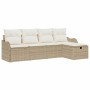 Conjunto de sofá de jardín 5 pcs Beige y Crema ratán sintético en Sofás de exterior | Comprar online en Foru.es