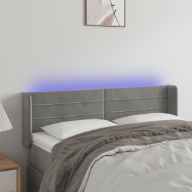 Cabecero con LED de terciopelo gris claro 147x16x78/88 cm de vidaXL, Cabeceros y pies de cama - Ref: Foro24-3123424, Precio: ...
