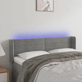 Cabecero con LED de terciopelo gris claro 147x16x78/88 cm de vidaXL, Cabeceros y pies de cama - Ref: Foro24-3123424, Precio: ...