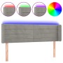 Cabecero con LED de terciopelo gris claro 147x16x78/88 cm de vidaXL, Cabeceros y pies de cama - Ref: Foro24-3123424, Precio: ...