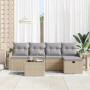 Conjunto de sofá de jardín con cojín 6 pcs Beige y Gris Claro en Sofás de exterior | Comprar online en Foru.es