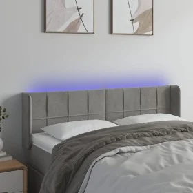 Light gray velvet headboard with LED 147x16x78/88 cm by vidaXL, Headboards and footboards - Ref: Foro24-3123284, Price: 76,50...
