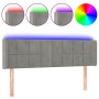 Cabecero con LED de terciopelo gris claro 147x16x78/88 cm de vidaXL, Cabeceros y pies de cama - Ref: Foro24-3123284, Precio: ...