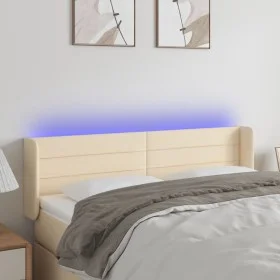 Cabecero con LED de tela crema 147x16x78/88 cm de vidaXL, Cabeceros y pies de cama - Ref: Foro24-3123379, Precio: 74,32 €, De...