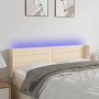 Cabecero con LED de tela crema 147x16x78/88 cm de vidaXL, Cabeceros y pies de cama - Ref: Foro24-3123379, Precio: 78,43 €, De...