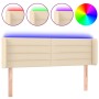 Cabecero con LED de tela crema 147x16x78/88 cm de vidaXL, Cabeceros y pies de cama - Ref: Foro24-3123379, Precio: 78,43 €, De...