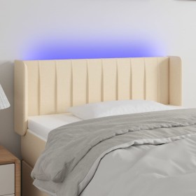 Cabecero con LED de tela crema 103x16x78/88 cm de vidaXL, Cabeceros y pies de cama - Ref: Foro24-3123469, Precio: 51,96 €, De...