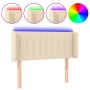 Cabecero con LED de tela crema 103x16x78/88 cm de vidaXL, Cabeceros y pies de cama - Ref: Foro24-3123469, Precio: 51,96 €, De...