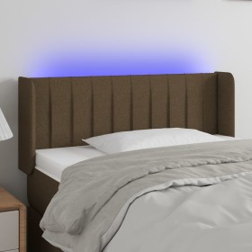 Cabecero con LED de tela marrón oscuro 93x16x78/88 cm de vidaXL, Cabeceros y pies de cama - Ref: Foro24-3123459, Precio: 52,7...