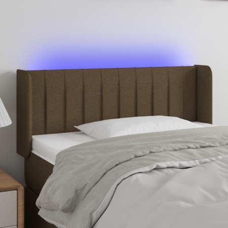 Cabecero con LED de tela marrón oscuro 93x16x78/88 cm de vidaXL, Cabeceros y pies de cama - Ref: Foro24-3123459, Precio: 52,7...