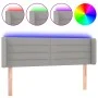 Light gray fabric headboard with LED 147x16x78/88 cm by vidaXL, Headboards and footboards - Ref: Foro24-3123374, Price: 76,81...