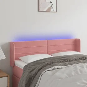 Kopfteil aus rosa Samt mit LED 147x16x78/88 cm von vidaXL, Kopf- und Fußteile - Ref: Foro24-3123429, Preis: 70,34 €, Rabatt: %