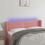 Pink velvet headboard with LED 147x16x78/88 cm by vidaXL, Headboards and footboards - Ref: Foro24-3123429, Price: 70,34 €, Di...
