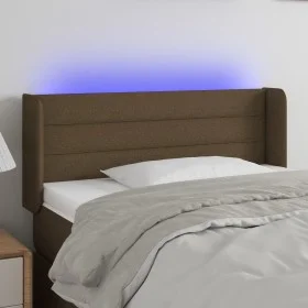 Kopfteil mit LED aus dunkelbraunem Stoff 103x16x78/88 cm von vidaXL, Kopf- und Fußteile - Ref: Foro24-3123369, Preis: 56,69 €...