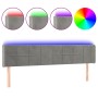 Cabecero con LED de terciopelo gris claro 203x16x78/88 cm de vidaXL, Cabeceros y pies de cama - Ref: Foro24-3123302, Precio: ...