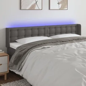 Cabecero con LED cuero sintético gris 183x16x78/88 cm de vidaXL, Cabeceros y pies de cama - Ref: Foro24-3123342, Precio: 87,9...