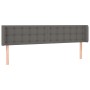 Cabecero con LED cuero sintético gris 183x16x78/88 cm de vidaXL, Cabeceros y pies de cama - Ref: Foro24-3123342, Precio: 91,1...