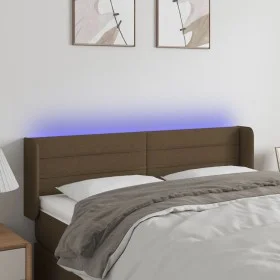 Dark brown fabric headboard with LED 147x16x78/88 cm by vidaXL, Headboards and footboards - Ref: Foro24-3123377, Price: 75,59...