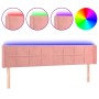 Cabecero con LED de terciopelo rosa 203x16x78/88 cm de vidaXL, Cabeceros y pies de cama - Ref: Foro24-3123307, Precio: 91,23 ...