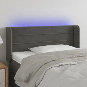 Dunkelgraues Samtkopfteil mit LED 83x16x78/88 cm von vidaXL, Kopf- und Fußteile - Ref: Foro24-3123407, Preis: 49,22 €, Rabatt: %